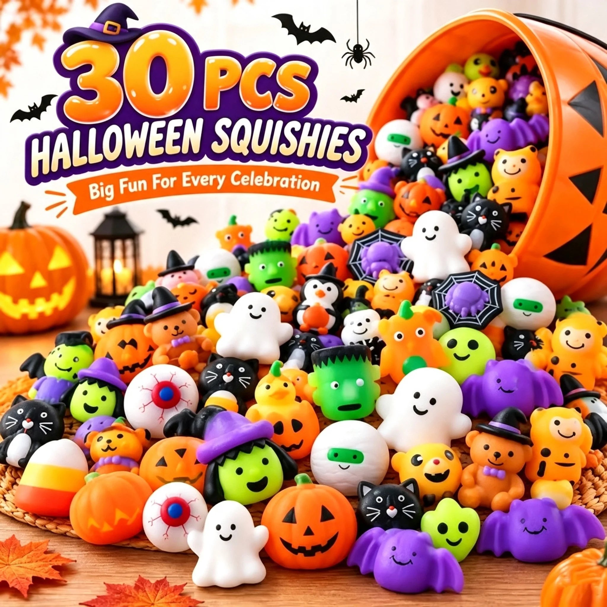 🔥Last Day 50% OFF - 🎃 30PCS Halloween Mochi Squishy Toys - 30pcs