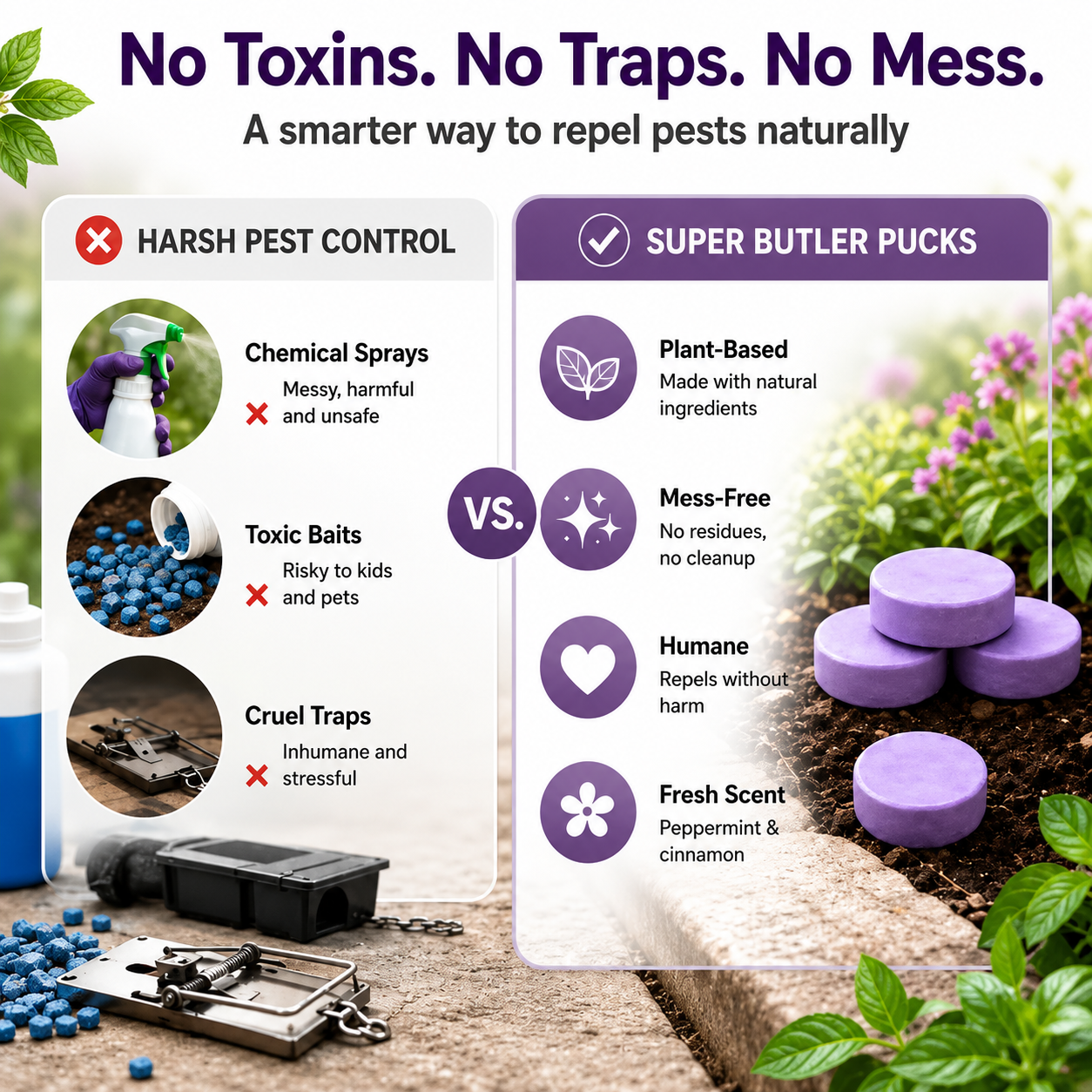 ✅ 10,000+ Happy Customers 🐭 All-Natural Peppermint & Cinnamon Pest & Rodent Repellent Pucks 🕷