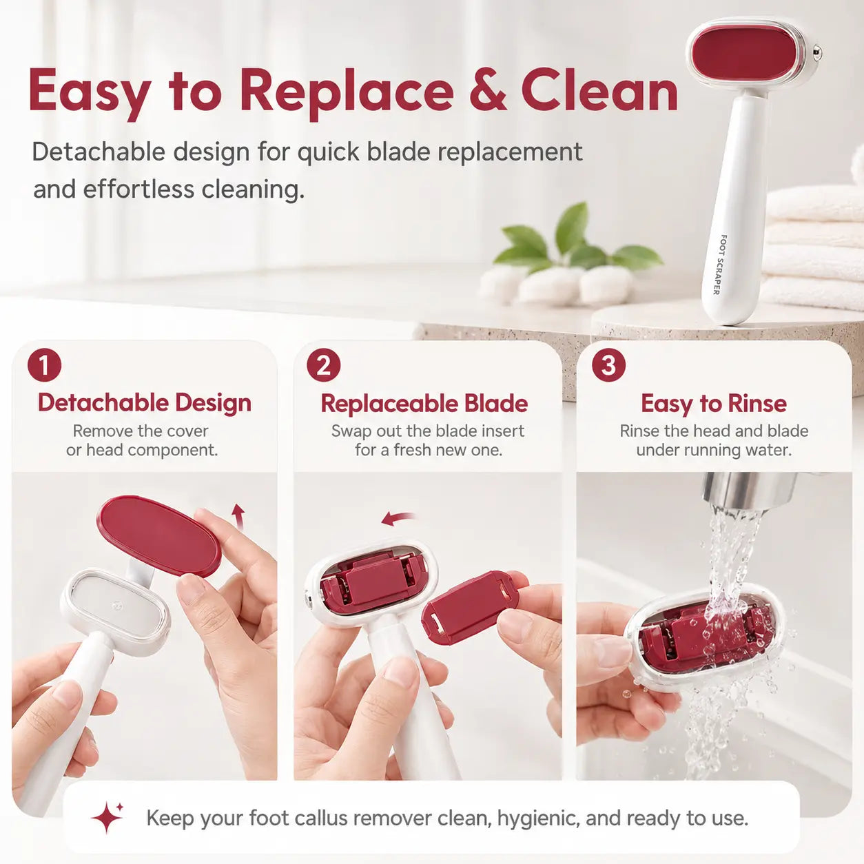Dual‑Sided Foot Callus Remover: Detachable Washable Design & Effective🦶