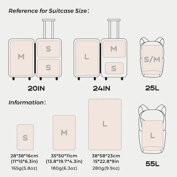EZY SET BUNDLE - 3 Size Travel Vacuum Pack For Luggage Space Saving