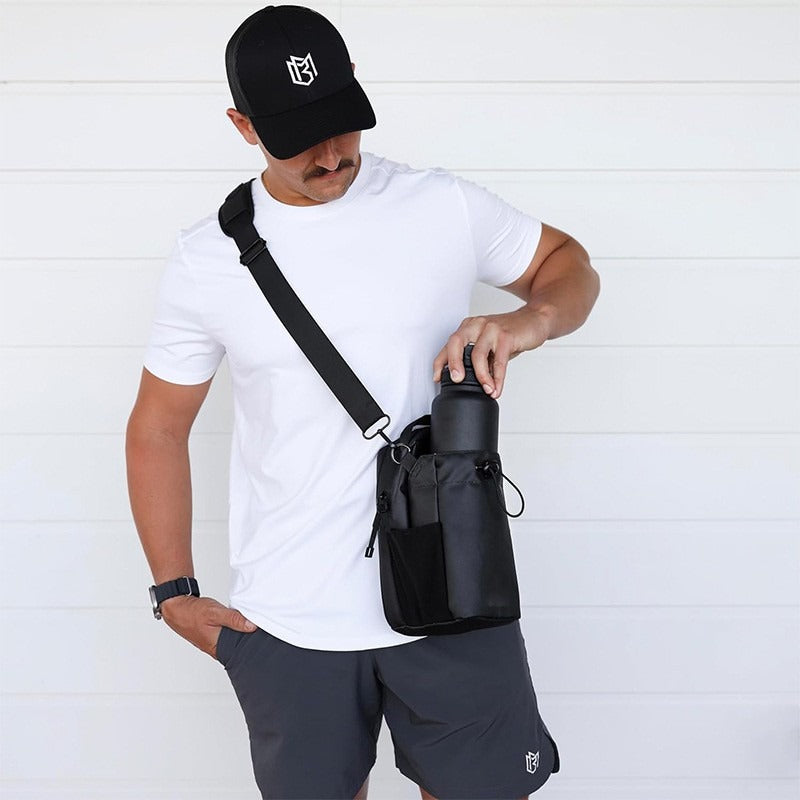 Magnetic Crossbody Bottle Bag – Hands-Free Gym Carry for Water, Phone & Keys