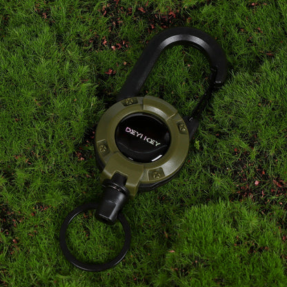 🔥🔐DEYIKEY Heavy-Duty Retractable Keychain Carabiner with Coated Steel Wire Cord