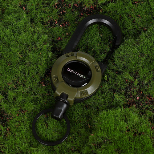 🔥🔐DEYIKEY Heavy-Duty Retractable Keychain Carabiner with Coated Steel Wire Cord