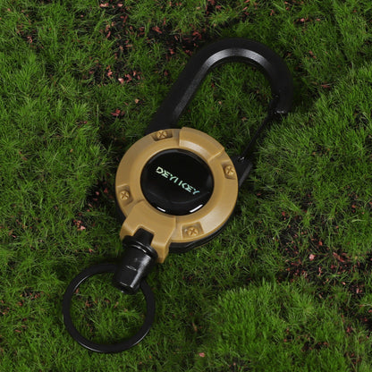 🔥🔐DEYIKEY Heavy-Duty Retractable Keychain Carabiner with Coated Steel Wire Cord
