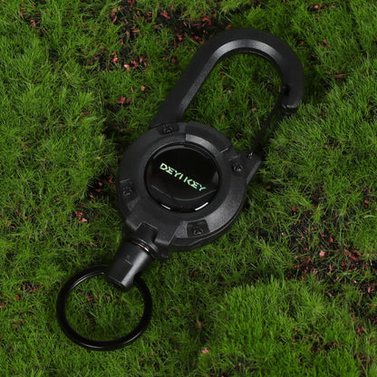 🔥🔐DEYIKEY Heavy-Duty Retractable Keychain Carabiner with Coated Steel Wire Cord