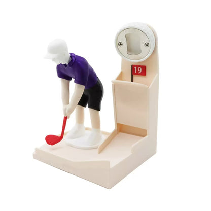 ⛳Golf Bottle Opener with Mini Golfer Game, Fun Beer Bottle Cap Launcher & Collector