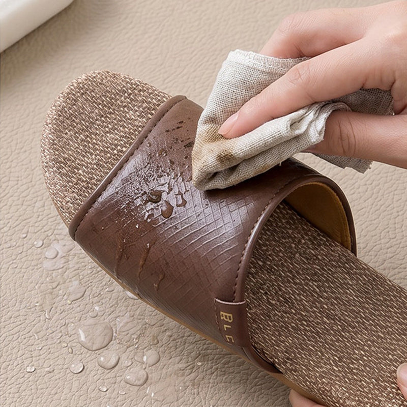 QuietStep Linen Slippers – Breathable Silent Comfort for Home & Everyday Wear