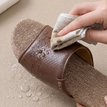 QuietStep Linen Slippers – Breathable Silent Comfort for Home & Everyday Wear