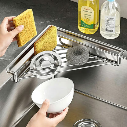 Corner Sink Draining Rack: Space-Saving & Quick-Dry Ventilation