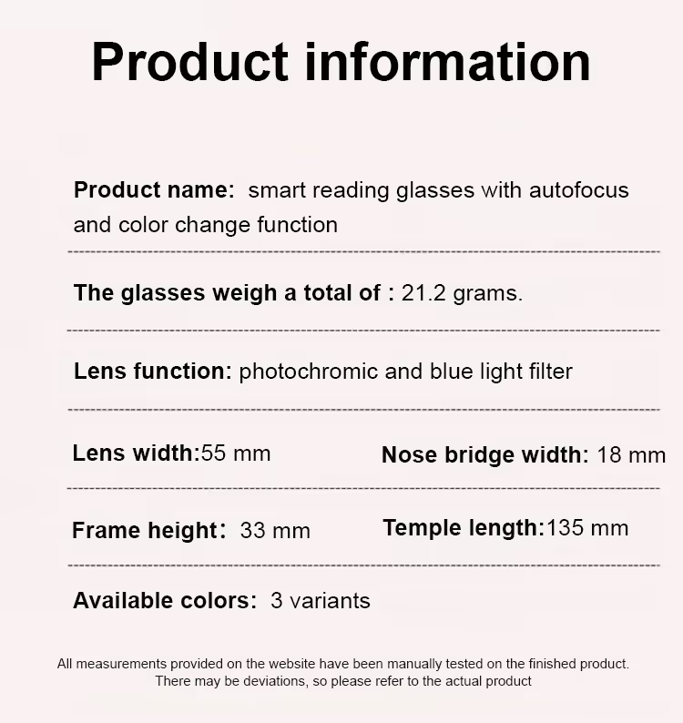 【Co-Created by Designers】Gypsophila Smart Zoom and Color-Changing Reading Glasses, Auto Focus Distance Near Progressive Multi-focus HD Vision - 11