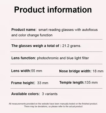 【Co-Created by Designers】Gypsophila Smart Zoom and Color-Changing Reading Glasses, Auto Focus Distance Near Progressive Multi-focus HD Vision - 11
