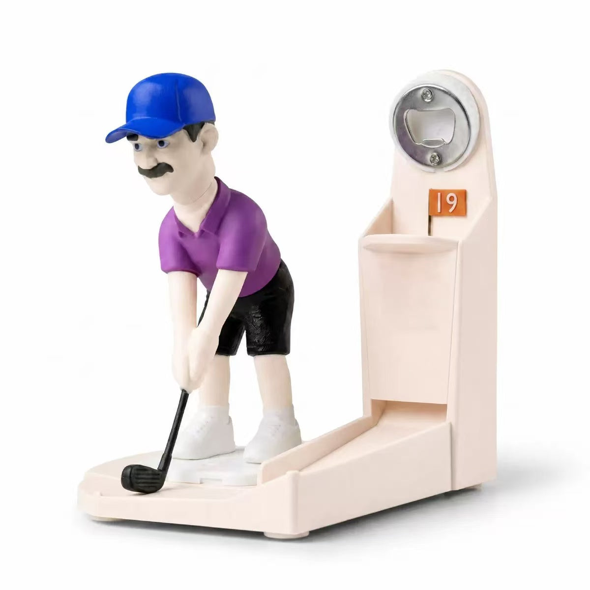 ⛳Golf Bottle Opener with Mini Golfer Game, Fun Beer Bottle Cap Launcher & Collector