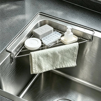 Corner Sink Draining Rack: Space-Saving & Quick-Dry Ventilation