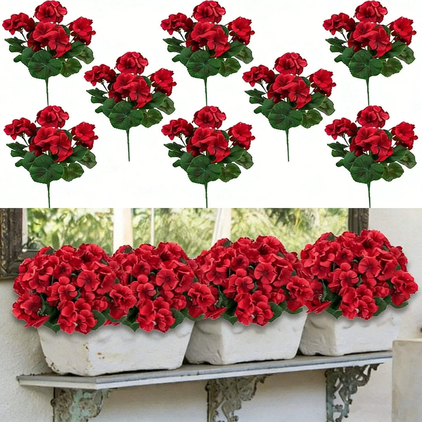 🎁 Mother's Day 60% OFF - Artificial Geranium Flowers For Outdoors