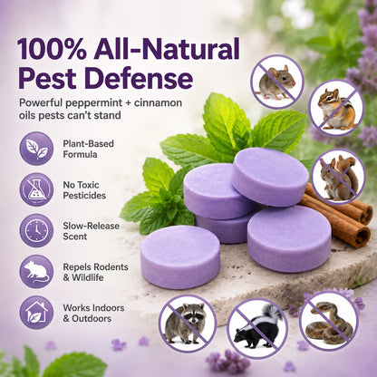 ✅ 10,000+ Happy Customers 🐭 All-Natural Peppermint & Cinnamon Pest & Rodent Repellent Pucks 🕷