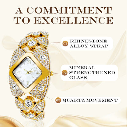 ⏳Time-limited Special⌛Women's Retro Quartz Watch with Sparkling Rhinestones