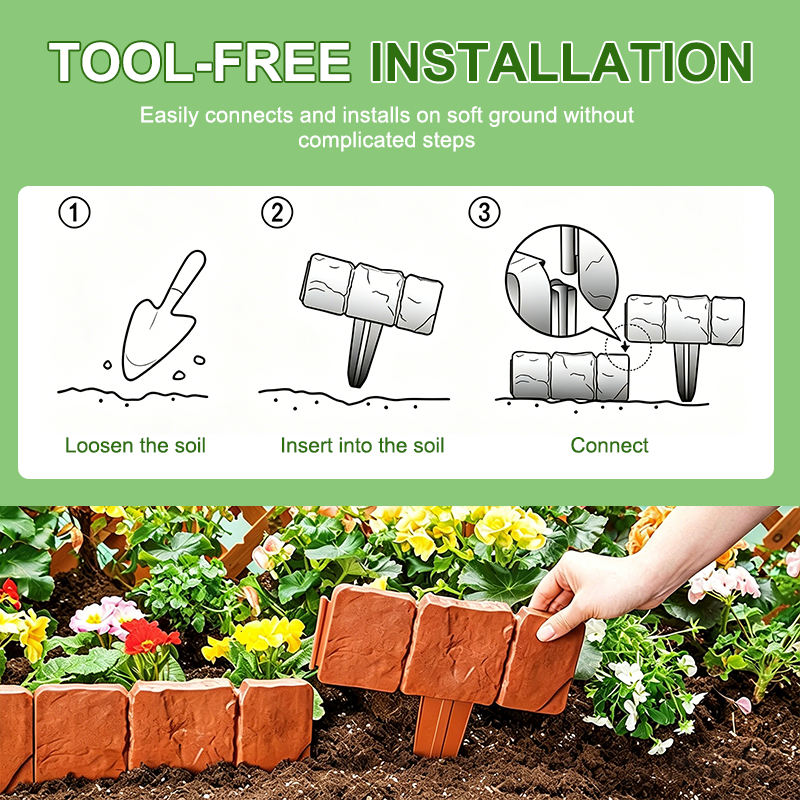 Stone-Effect Garden Fence Panels – Easy Install, Weatherproof Outdoor Edging