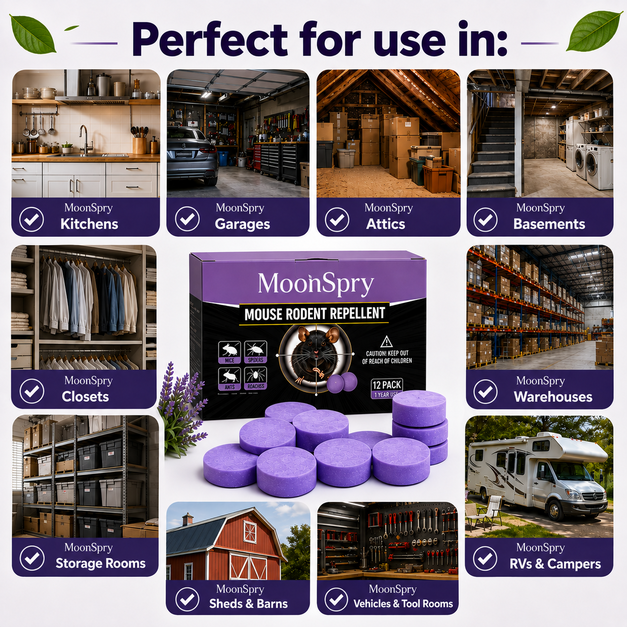 ✅ 10,000+ Happy Customers 🐭 All-Natural Peppermint & Cinnamon Pest & Rodent Repellent Pucks 🕷