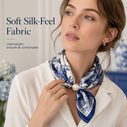 🔥HOT SALE🔥 Pearl Buckle Closure Printed Scarf