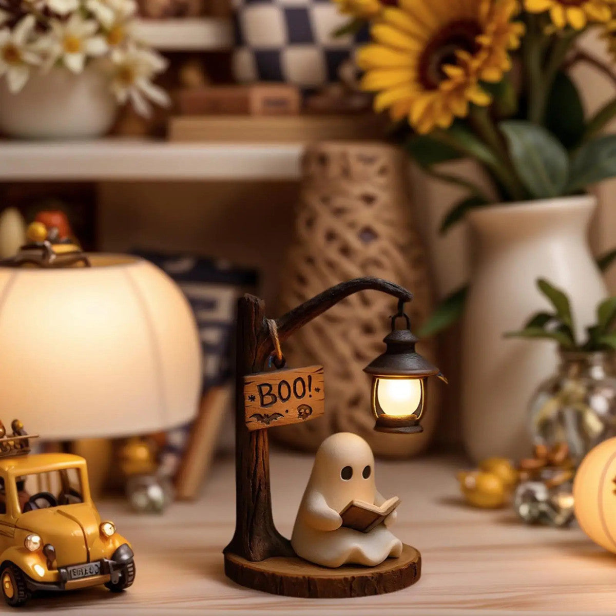👻 Boo Reading Ghost Lamp