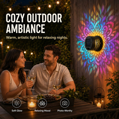 🌌Solar Mandala Wall Light | Outdoor Garden Fence Projector Lamp 🪐