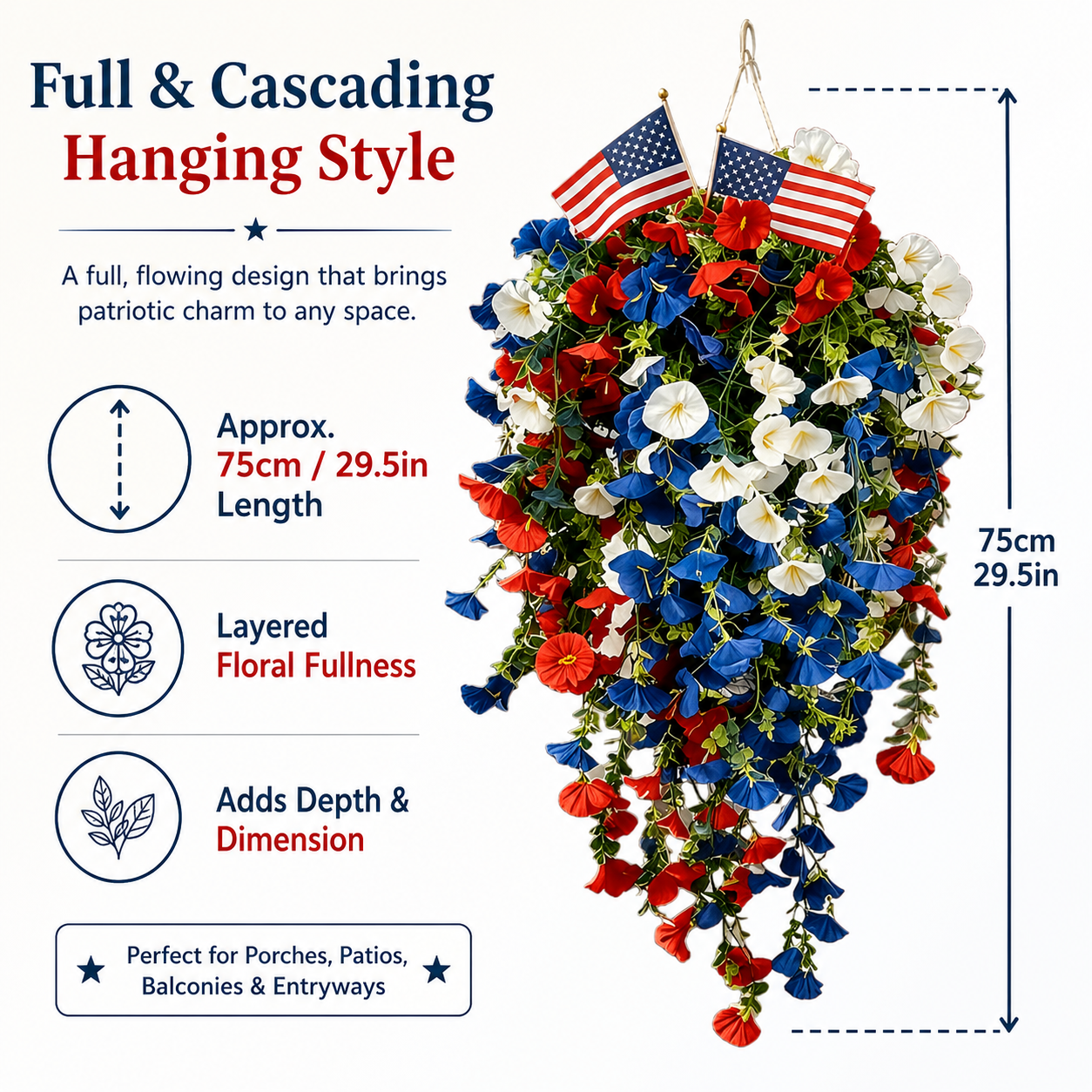 Decoration Tricolor Patriotic Artificial Flower