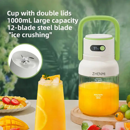 Zhenmi Portable Digital Display Camping Juicer Cup