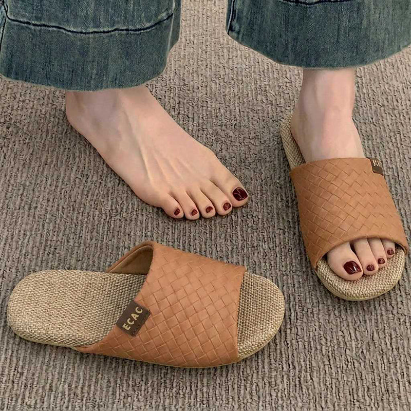 QuietStep Linen Slippers – Breathable Silent Comfort for Home & Everyday Wear