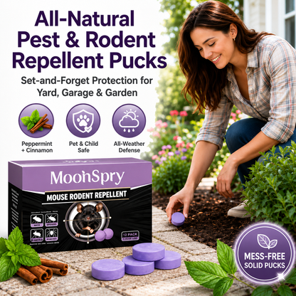 ✅ 10,000+ Happy Customers 🐭 All-Natural Peppermint & Cinnamon Pest & Rodent Repellent Pucks 🕷